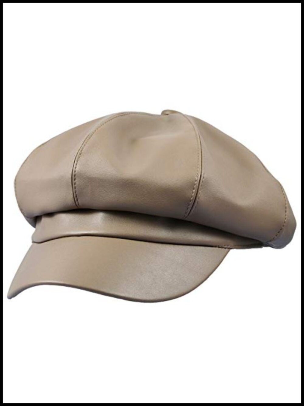 PU Leather 8 Panel Newsboy Cap Women Vintage Classic Hat